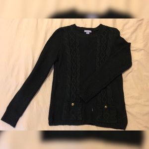 Black Braided Knit Sweater